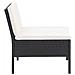 Set Divani da Giardino 6 pz con Cuscini in Polyrattan Nero - Foto miniatura 5