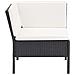 Set Divani da Giardino 6 pz con Cuscini in Polyrattan Nero - Foto miniatura 7