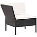 Set Divani da Giardino 6 pz con Cuscini in Polyrattan Nero - Foto miniatura 9