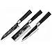 Super 5 Damasco Professionale Japanese Kitchen Knife Set Di 3: Nakiri, Utility, Santoku. Micarta. Durezza 60 Hrc - Foto miniatura 1