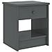 Comodino Grigio Scuro 35x30x40 Cm In Legno Massello Di Pino - Foto miniatura 1
