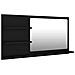 Specchio da Bagno Nero 90x10,5x45 cm in Legno Multistrato - Foto miniatura 2