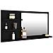 Specchio da Bagno Nero 90x10,5x45 cm in Legno Multistrato - Foto miniatura 3