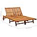 Sdraio da Giardino a 2 Posti con Cuscini in Massello di Acacia - Foto miniatura 4