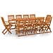 Set da Pranzo da Giardino 11 pz 220x90x75 cm Massello di Acacia - Foto miniatura 2