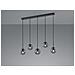 Balini Sospensione Lineare Sfere Vetro Fume' E Metallo Antracite 5 Luci L. 115cm - Foto miniatura 1