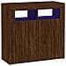 Credenza Con Luci Led Rovere Marrone 80x35x75 Cm - Foto miniatura 2