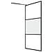 Parete Doccia Walk In 115x195 Cm In Vetro Smerigliato Esg Nero - Foto miniatura 3