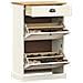 Scarpiera Vigo 60x35x96 Cm In Legno Massello Di Pino Bianco - Foto miniatura 6