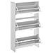 Scarpiera Vignole, Portascarpe Salvaspazio Da Ingresso, Mobiletto Porta Scarpe A 3 Ante A Ribalta, 61x25h113 Cm, Bianco - Foto miniatura 4