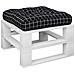 Cuscino Per Pallet Motivo A Quadri Nero 50x50x12 Cm In Tessuto - Foto miniatura 3
