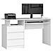 Scrivania CLP, 3 cassetti, 135x60x77 cm, Colore Bianco - Foto miniatura 1