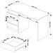 Scrivania CLP, 3 cassetti, 135x60x77 cm, Colore Bianco - Foto miniatura 3