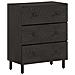 Credenza Nera 60x33x75 Cm In Legno Massello Di Mango - Foto miniatura 2