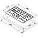 Smart FHSM Acciaio inox Da incasso 88 cm Gas 5 Fornelli - Foto miniatura 2