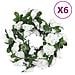 Ghirlande Fiori Artificiali Natale 6 Pz Bianco 240 Cm - Foto miniatura 1
