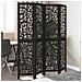 Divisorio Ambienti 4 Pannelli Nero Legno Massello Di Paulownia - Foto miniatura 1