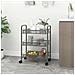 Carrello Da Cucina Con 3 Ripiani Grigio 46x26x64 Cm In Ferro - Foto miniatura 7