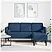 Divano L-Shaped 3 Posti Blu 160 cm Tessuto - Foto miniatura 2