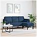 Divano L-Shaped 3 Posti Blu 160 cm Tessuto - Foto miniatura 3