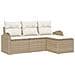 Set di divani in 4 pezzi con cuscini Beige Rattan sintetico - Foto miniatura 1