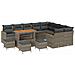 Set Divano da Giardino  da 13 Pezzi con Cuscini Grigio Rattan Polipropilene Acacia, Set da Pranzo da Giardino  da 4 Pezzi con Cuscini Grigio Rattan Polipropilene Acacia - Foto miniatura 1