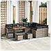 Set Divano da Giardino  da 13 Pezzi con Cuscini Grigio Rattan Polipropilene Acacia, Set da Pranzo da Giardino  da 4 Pezzi con Cuscini Grigio Rattan Polipropilene Acacia - Foto miniatura 2