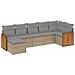 Set Divani da Giardino 7 pz con Cuscini Beige in Polyrattan - Foto miniatura 1