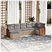 Set Divani da Giardino 7 pz con Cuscini Beige in Polyrattan - Foto miniatura 2