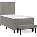 Giroletto a Molle con Materasso Grigio Chiaro 90x190 cm Velluto - Foto miniatura 1
