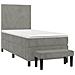 Giroletto a Molle con Materasso Grigio Chiaro 90x190 cm Velluto - Foto miniatura 3