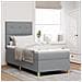 Letto con Rete a Molla con Materasso Grigio Chiaro 100x200 cm Tessuto - Foto miniatura 2