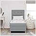 Letto con Rete a Molla con Materasso Grigio Chiaro 100x200 cm Tessuto - Foto miniatura 5