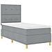 Letto con Rete a Molla con Materasso Grigio Chiaro 100x200 cm Tessuto - Foto miniatura 6
