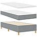 Letto con Rete a Molla con Materasso Grigio Chiaro 100x200 cm Tessuto - Foto miniatura 7