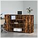 Banco Reception Rovere Fumo 180x50x103,5cm in Legno Multistrato - Foto miniatura 3