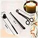 Set Di 4 Utensili Per Candele Aromaterapiche: Vassoio, Taglia Stoppino, Spegni Candela E Mestolo Black - Foto miniatura 7