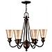 Lampadario A 6 Luci Multibraccio Finitura Bronzo Antico, Attacco E27 - Foto miniatura 1