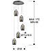 Sospensione A Soffitto A Goccia A Grappolo In Cristallo Con 5 Luci Integrate A Led - Foto miniatura 5