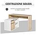 Scrivania Angolare, Scrivania Ad Angolo Per Computer Da Camera O Ufficio, Scrivania Salvaspazio In Legno, Rovere E Bianco - Foto miniatura 2