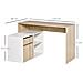 Scrivania Angolare, Scrivania Ad Angolo Per Computer Da Camera O Ufficio, Scrivania Salvaspazio In Legno, Rovere E Bianco - Foto miniatura 4