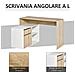 Scrivania Angolare, Scrivania Ad Angolo Per Computer Da Camera O Ufficio, Scrivania Salvaspazio In Legno, Rovere E Bianco - Foto miniatura 6