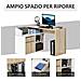 Scrivania Angolare, Scrivania Ad Angolo Per Computer Da Camera O Ufficio, Scrivania Salvaspazio In Legno, Rovere E Bianco - Foto miniatura 8