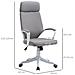 Sedia Da Ufficio Con Poggiatesta, Altezza Regolabile E Funzione Dondolo - Grigio Chiaro - Foto miniatura 3
