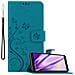 Custodia Compatibile Con Samsung Galaxy A6 2018 In Blu Fiore - Coperchio Protettivo In Design Floreale Con Chiusura Magnetica, Funzione Stand E Slot Per Carte - Foto miniatura 1