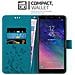 Custodia Compatibile Con Samsung Galaxy A6 2018 In Blu Fiore - Coperchio Protettivo In Design Floreale Con Chiusura Magnetica, Funzione Stand E Slot Per Carte - Foto miniatura 3