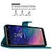 Custodia Compatibile Con Samsung Galaxy A6 2018 In Blu Fiore - Coperchio Protettivo In Design Floreale Con Chiusura Magnetica, Funzione Stand E Slot Per Carte - Foto miniatura 4