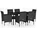 Set Da Pranzo Da Giardino Nero 7 Pz Con Cuscini - Foto miniatura 2