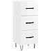 Credenza Bianco Lucido 34,5x34x90 Cm In Legno Multistrato - Foto miniatura 2