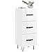 Credenza Bianco Lucido 34,5x34x90 Cm In Legno Multistrato - Foto miniatura 3